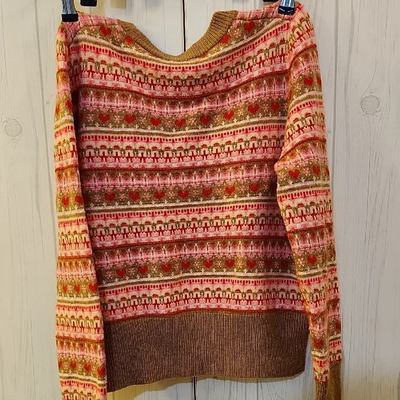 J. Crew Pink and Brown Patterned Sweater - Picture 8 of 10